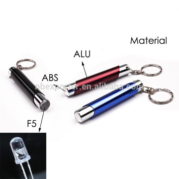 ALU + ABS 1 LED Chaveiro Lanterna com 3 * LR44 Bateria, F5 Mini LED Light Keychain
